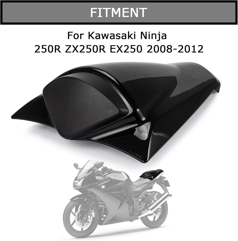 psler Rear Seat Cover Rear Seat Fairing Cover for Ninja 250R ZX250R EX250 2008-2012 Black - Image 2
